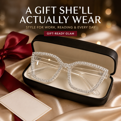 Cat-Eye Reading Glasses with Diamond Accents | Blue Light Blocking