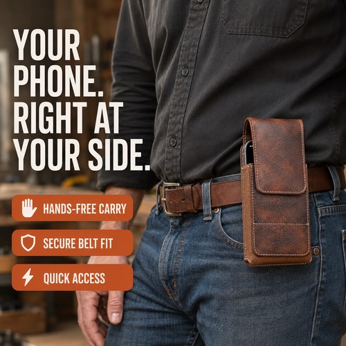 ⚡Men's Cell Phone Holster Pouch with Card Holder, Belt Clip Holster Casual Belt Bag
