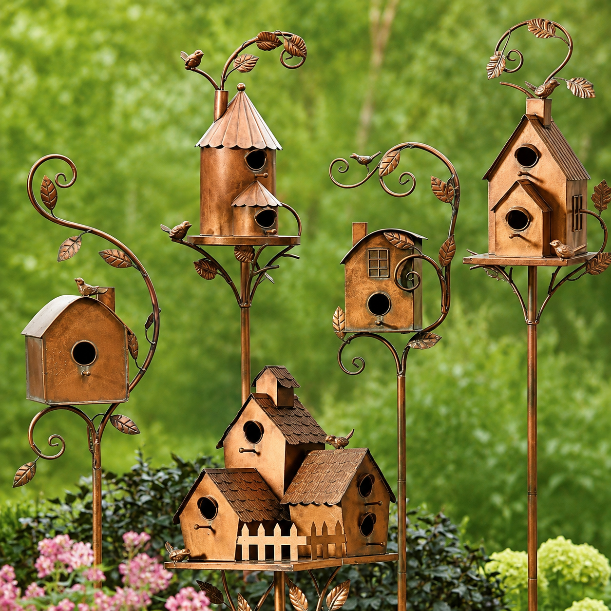🔥Last Day 50% OFF Sola🔥-❤🐦🐦 Handmade Iron Birdhouse Garden Stake – Rustic Outdoor Decor for Bird & Garden Lovers❤