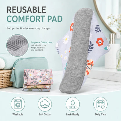 6/12PCS Reusable Graphene Incontinence Pad – Bladder Leak-Proof