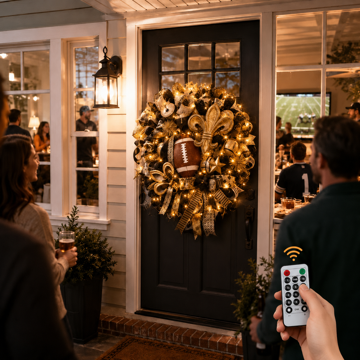 🏈Football Team Handcrafted Wreath for Game-Day Front Door Decor