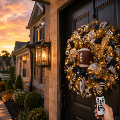 🏈Football Team Handcrafted Wreath for Game-Day Front Door Decor