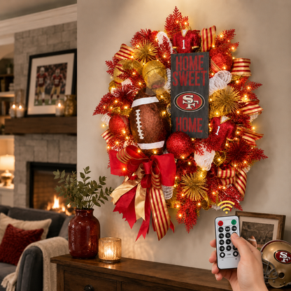 🏈Football Team Handcrafted Wreath for Game-Day Front Door Decor