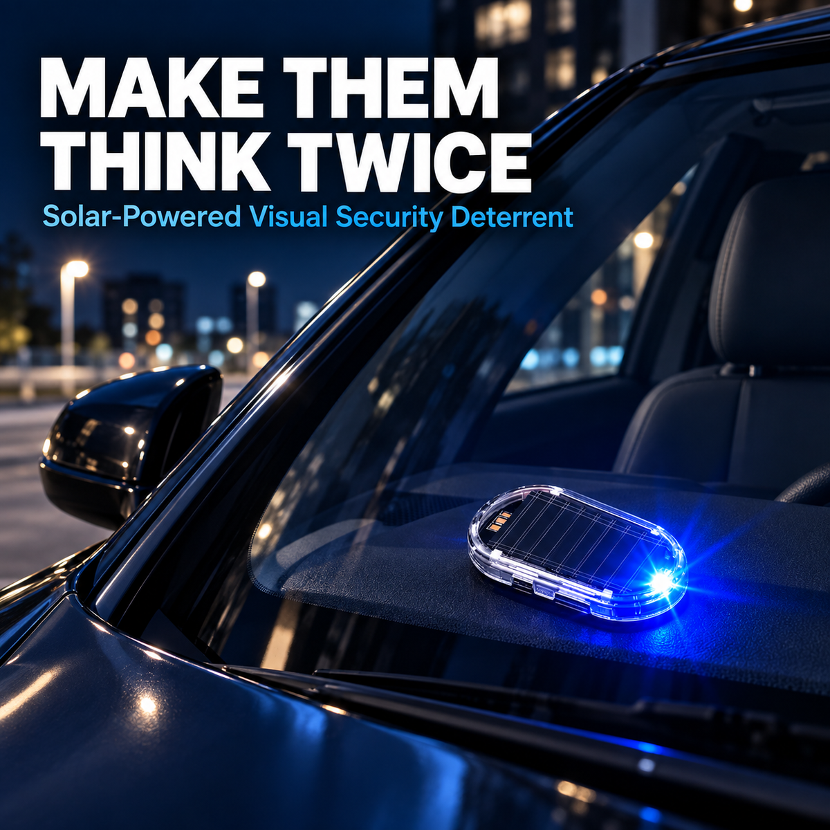 🚨 Solar Car Security Warning Light | Wireless LED Anti-Theft Visual Deterrent