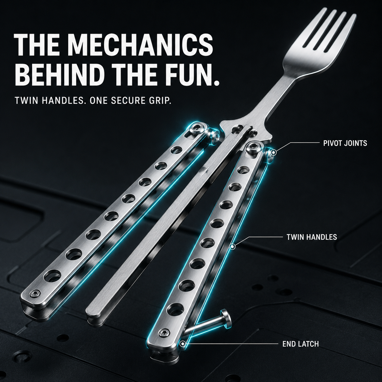Interactive Flip-Handle Utensil – Fork & Spoon Styles | Flip, Lock & Eat 🍴