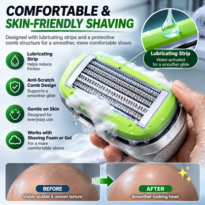 🪒 8-Blade Bald Head Shaver – Smooth Head Shaving Made Easy