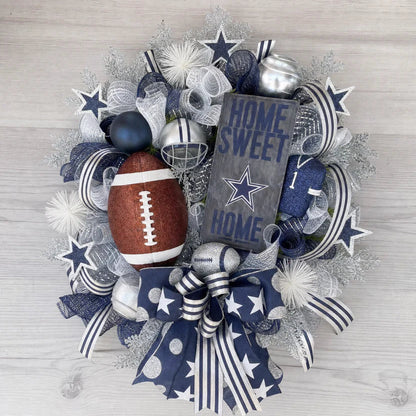 🏈Football Team Handcrafted Wreath for Game-Day Front Door Decor