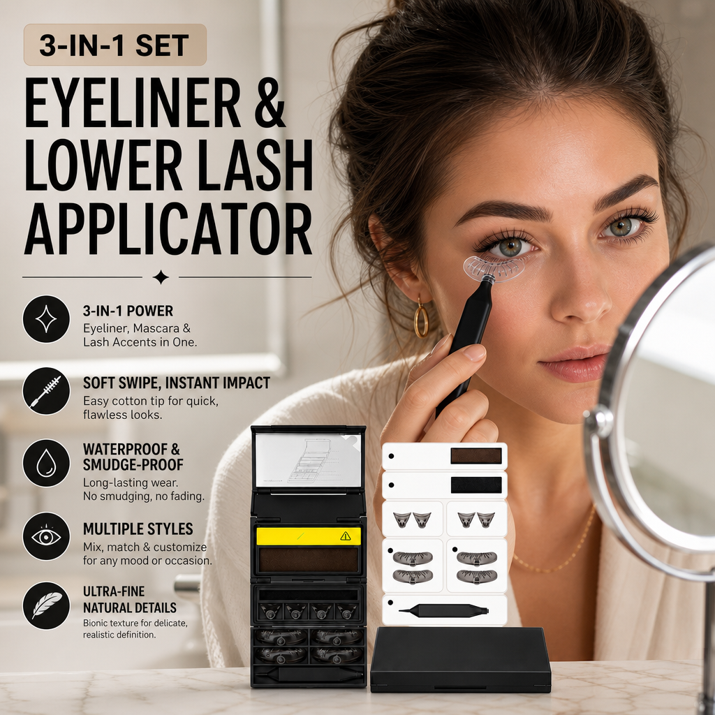 🥳2026 HOT SALE🥳💋50K+ SOLD!🔥 50% OFF!3-in-1 Kit: Eyeliner and Lower Lash Stamp