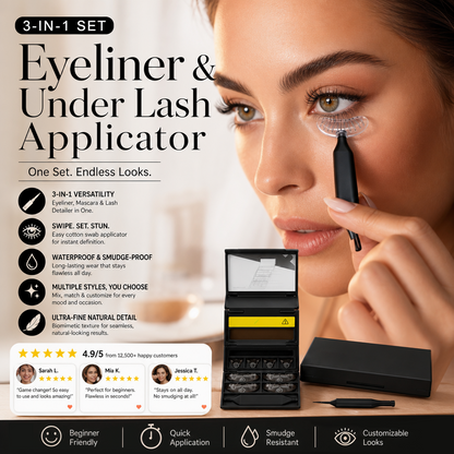 🥳2026 HOT SALE🥳💋50K+ SOLD!🔥 50% OFF!3-in-1 Kit: Eyeliner and Lower Lash Stamp