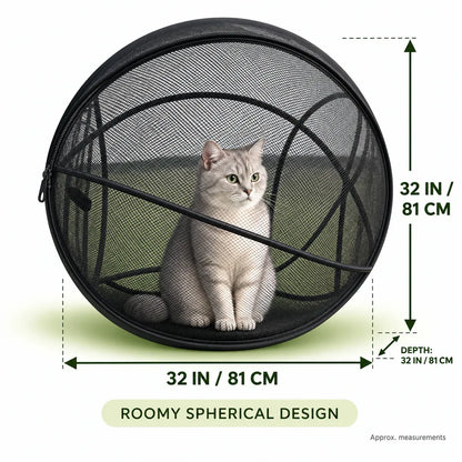 ❤️360° Panoramic Foldable Cat Playpen – Breathable Mesh Pet Enclosure