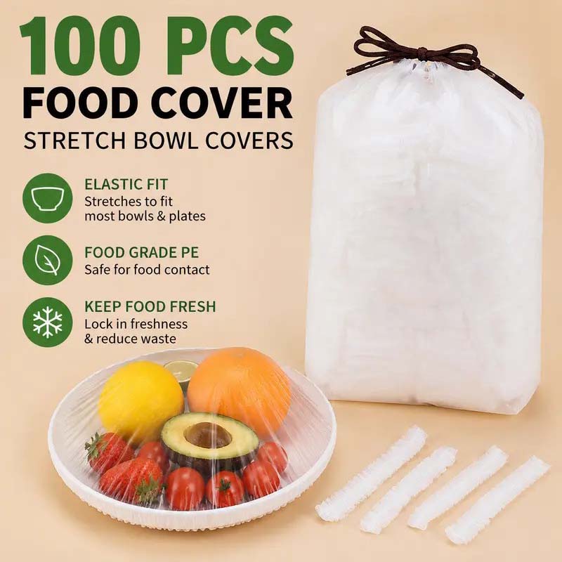 🔥Hot sale-100PCS Disposable Stretch Food Covers for Bowls & Plates🥡