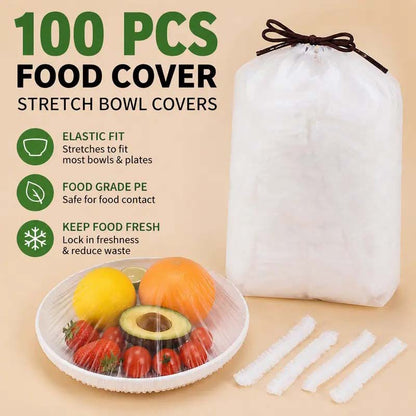 🔥Hot sale-100PCS Disposable Stretch Food Covers for Bowls & Plates🥡