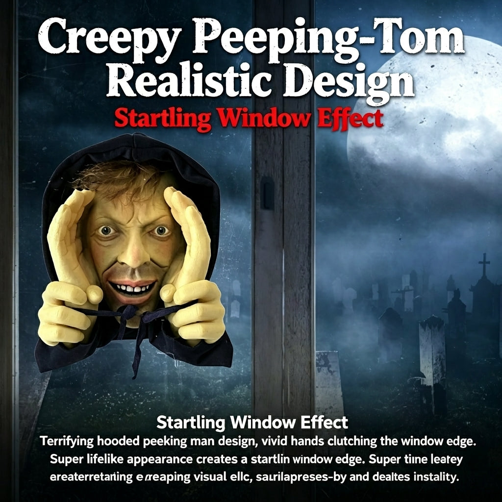 👻Creepy Peeping‑Tom Window Hanger｜Scary Halloween Prank Decor😱