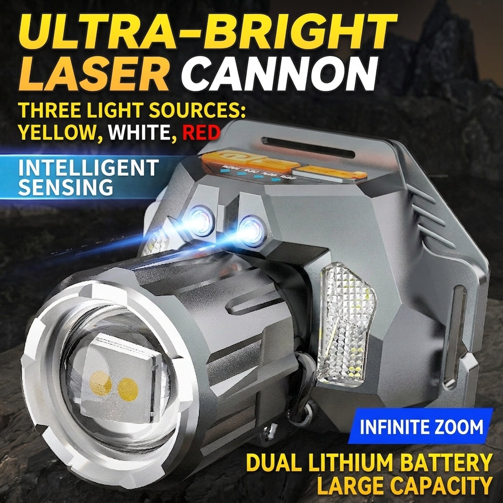 5-color rechargeable outdoor waterproof multi-mode LED headlamp