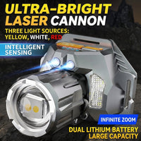 High-powered 3-color headlamp (white yellow red light)