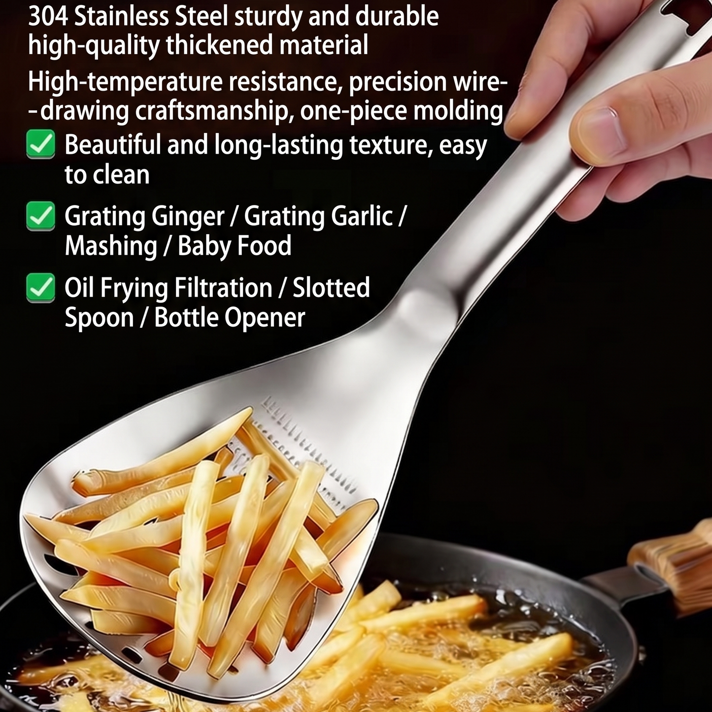 5-in-1 Stainless Steel Cooking Spoon | Your All-in-One Kitchen Helper 🍳