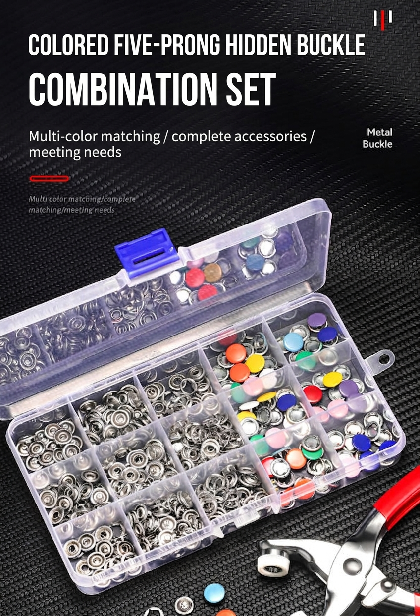 🔥Buy one get one free🔥5-Claw Metal Snap Buttons | Easy Press Kit for Clothes & DIY