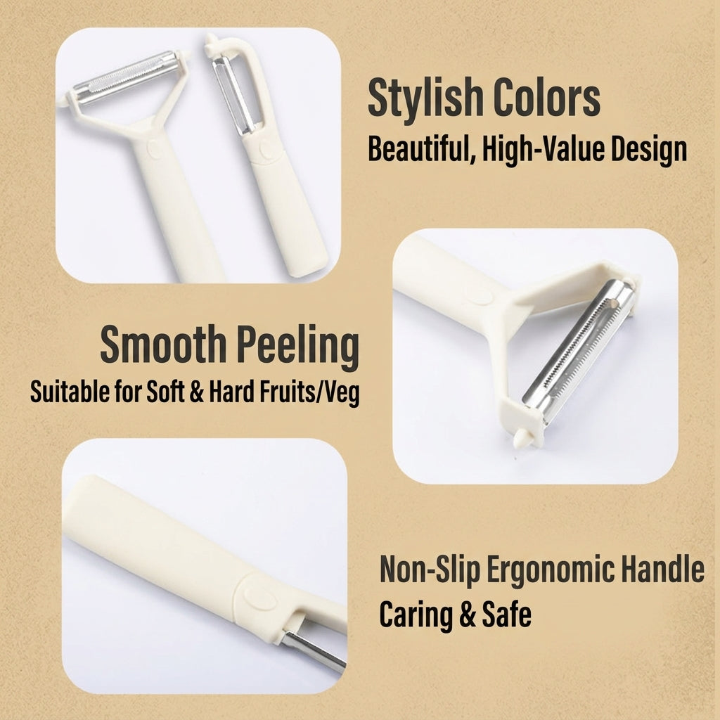 Dual-Style Rotatable Stainless Steel Blade  Vegetable & Fruit Peeler Set