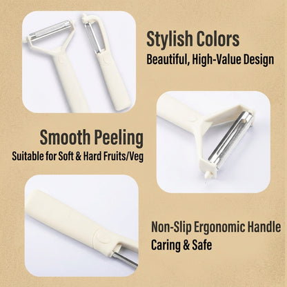 Dual-Style Rotatable Stainless Steel Blade  Vegetable & Fruit Peeler Set