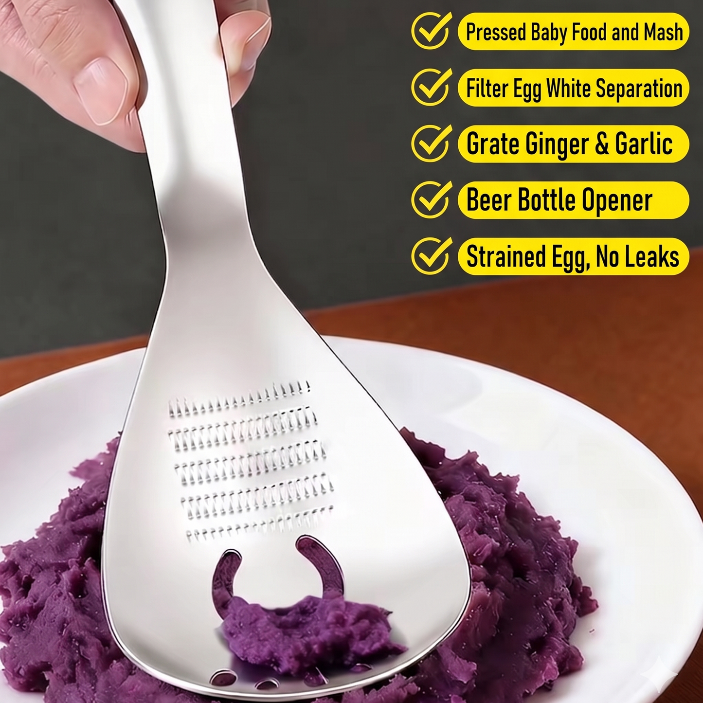 5-in-1 Stainless Steel Cooking Spoon | Your All-in-One Kitchen Helper 🍳