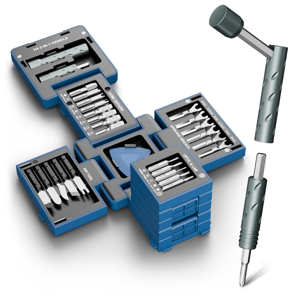 55‑in‑1 Precision Magnetic Screwdriver Kit, Bendable L‑Shape Repair Tool Set for Electronics & Household Maintenance