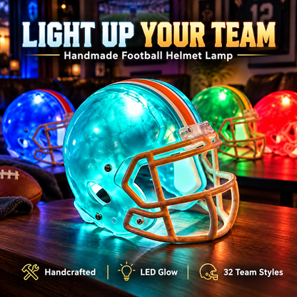 🏈 Handmade Football Helmet Lamp – LED Team Fan Cave Light with 32 Team Styles