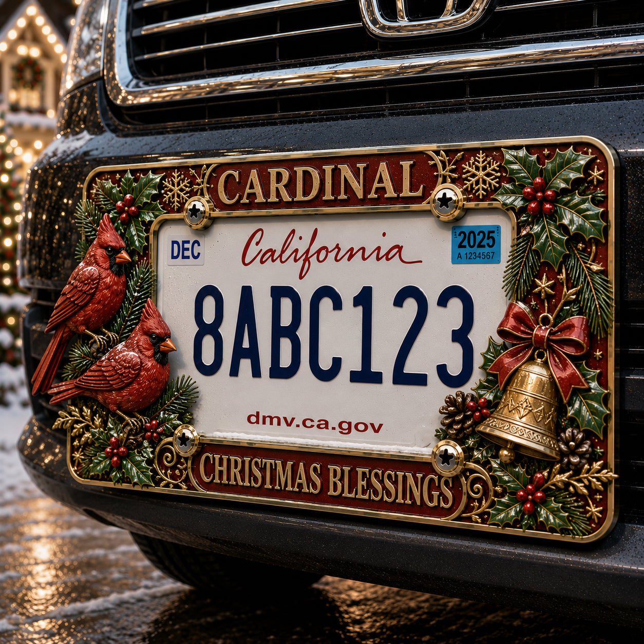 🎄Christmas License Plate Frame – Festive Style for Every Ride