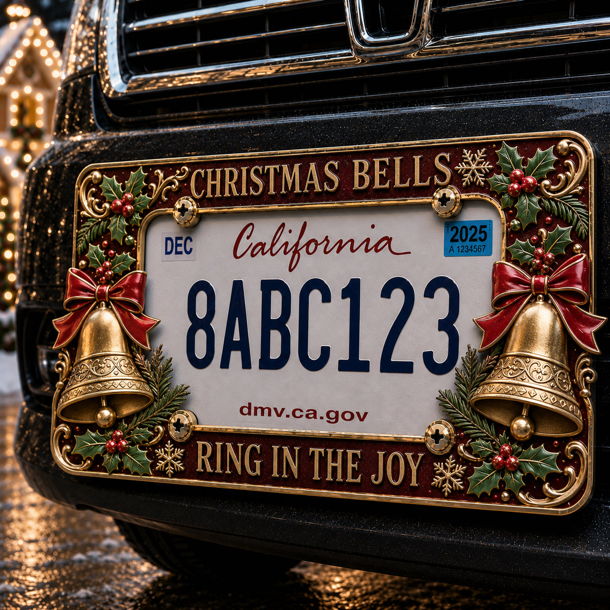 🎄Christmas License Plate Frame – Festive Style for Every Ride