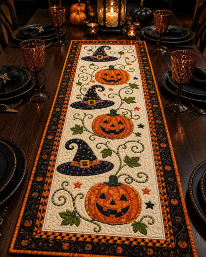 2-in-1 Halloween & Fall🎃🍂 Autumn Spell Quilted Table Runner