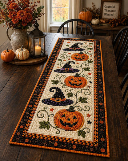 2-in-1 Halloween & Fall🎃🍂 Autumn Spell Quilted Table Runner