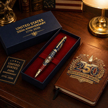 🎁Perfect For Any Patriot 一 USA 250th Anniversary Notebook & Pen Set, 1776-2026 Patriotic Gift