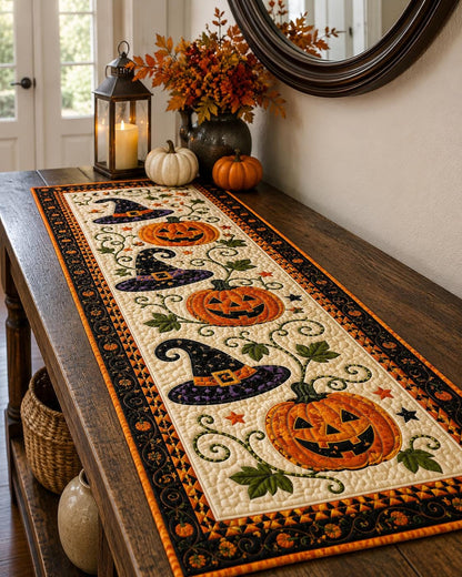 2-in-1 Halloween & Fall🎃🍂 Autumn Spell Quilted Table Runner
