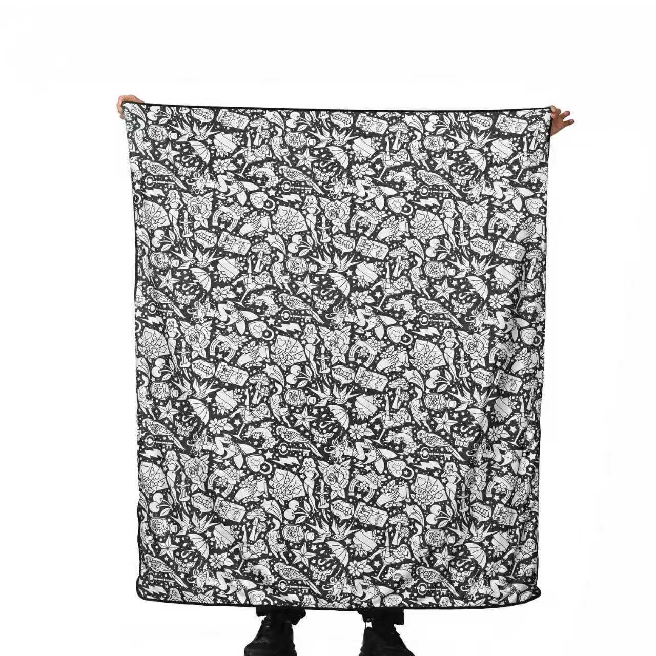 DIY Drawing Blanket with 24 Colors Markers, Doodle Your Own Blankets, Customizable Washable Paint & Play Blankets for Adults