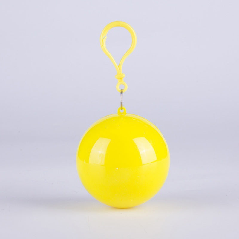 Hooded Disposable Rain Poncho, Waterproof Tear-Resistant Portable Raincoat with Keychain Ball