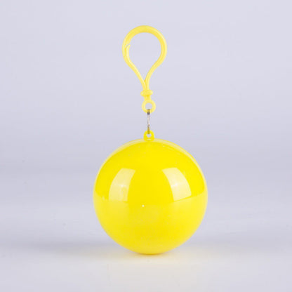Hooded Disposable Rain Poncho, Waterproof Tear-Resistant Portable Raincoat with Keychain Ball
