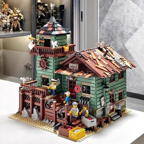 Villa Fisherman's Hut Block Building Street Scene House Model