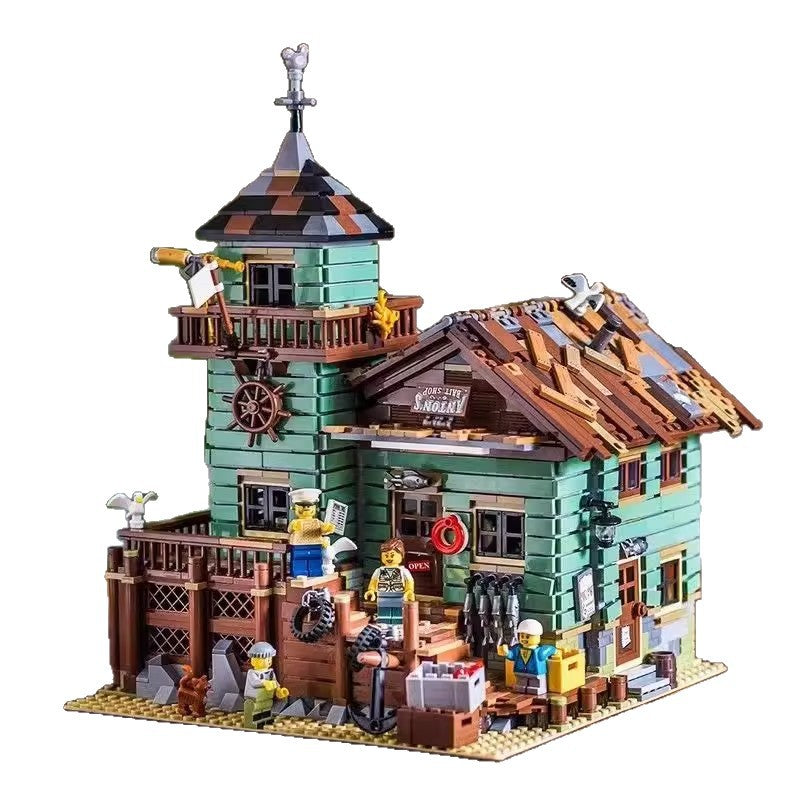 Villa Fisherman's Hut Block Building Street Scene House Model