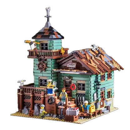 Villa Fisherman's Hut Block Building Street Scene House Model