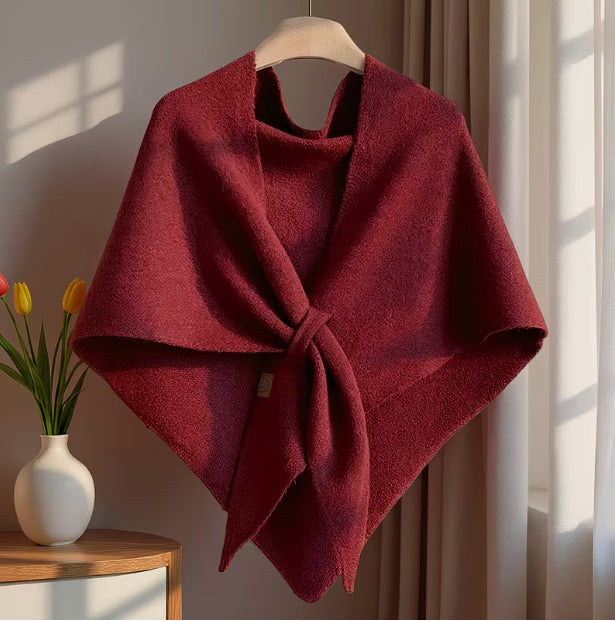 🍂Soft Knit Tie‑Front Shawl｜Versatile Layering Wrap for All Seasons🧣