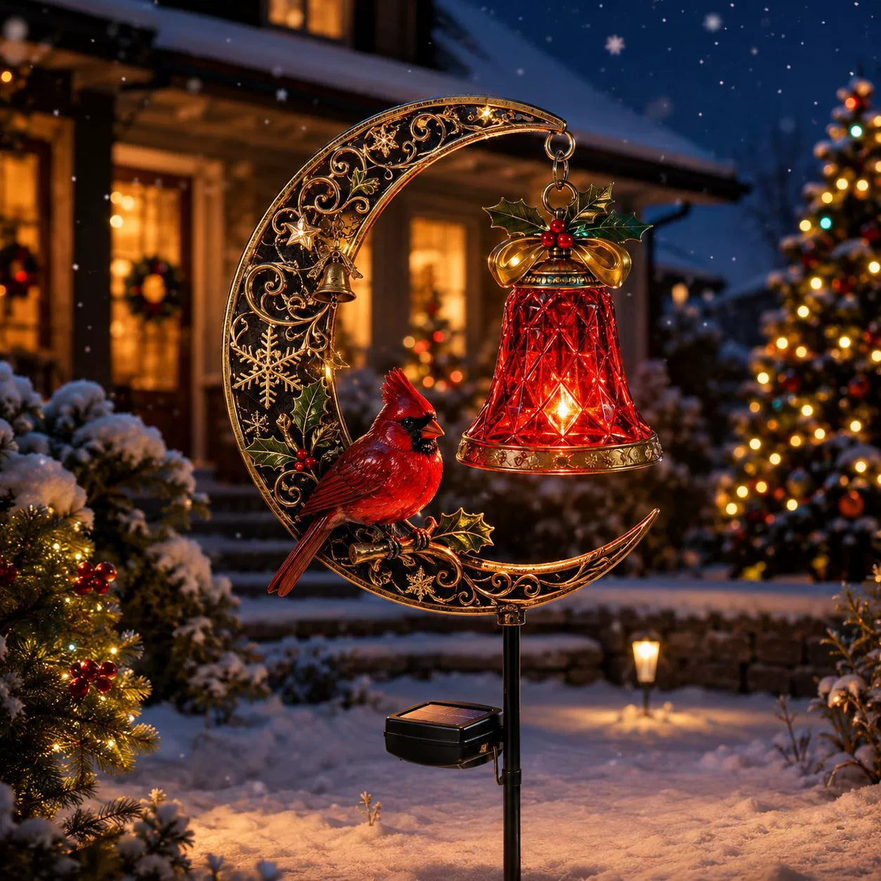 🔥LAST DAY 50% OFF  -Solar Christmas Crescent Garden Light 🎄✨