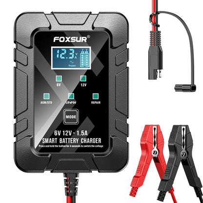 🔥🔥 Father's Day Special:FOXSUR 6V/12V 1.5A Smart Battery Charger