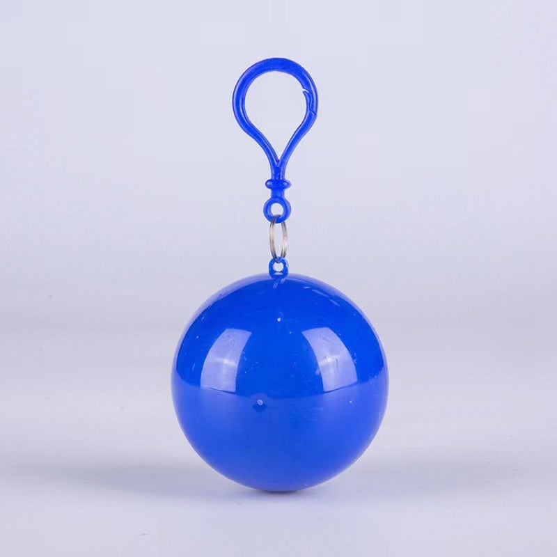 Hooded Disposable Rain Poncho, Waterproof Tear-Resistant Portable Raincoat with Keychain Ball