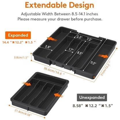 Large Capacity Expandable Utensil Drawer Organizer
