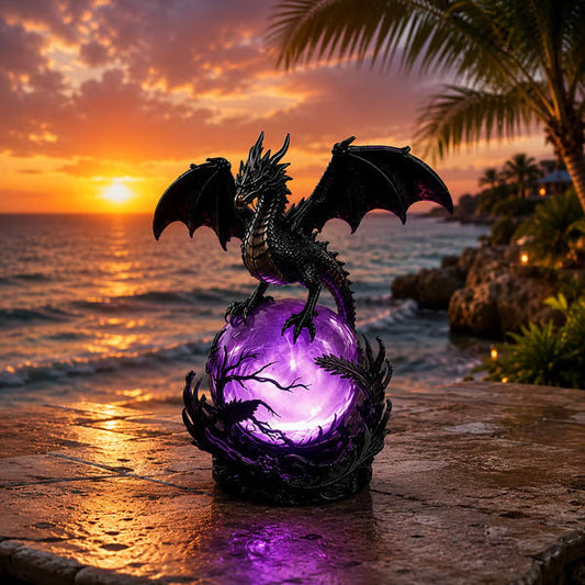🔮Gothic Dragon LED Crystal Ball Lamp for Dark Aesthetic Decor🐉