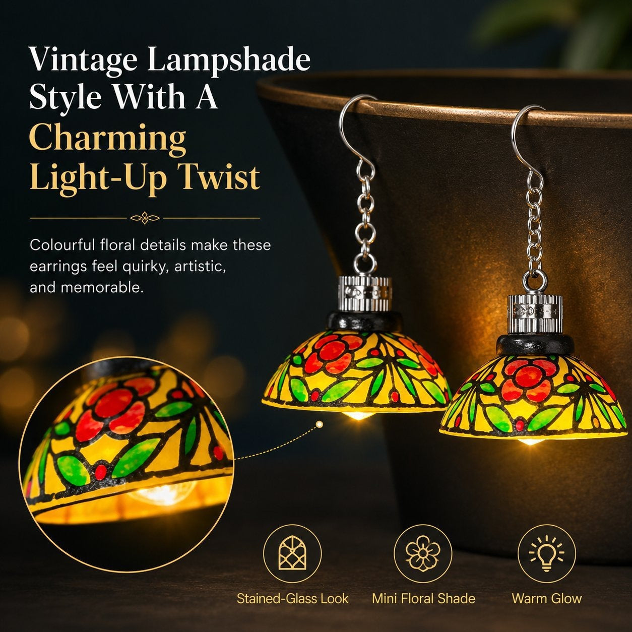 ✨ Whimsical Lamp Shade Earrings