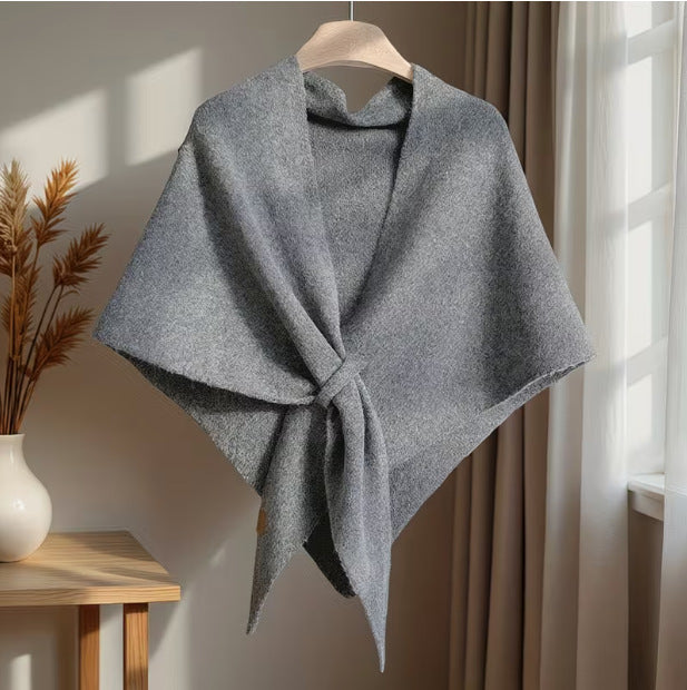 🍂Soft Knit Tie‑Front Shawl｜Versatile Layering Wrap for All Seasons🧣