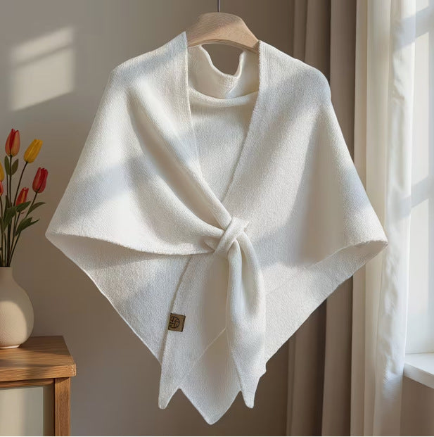 🍂Soft Knit Tie‑Front Shawl｜Versatile Layering Wrap for All Seasons🧣