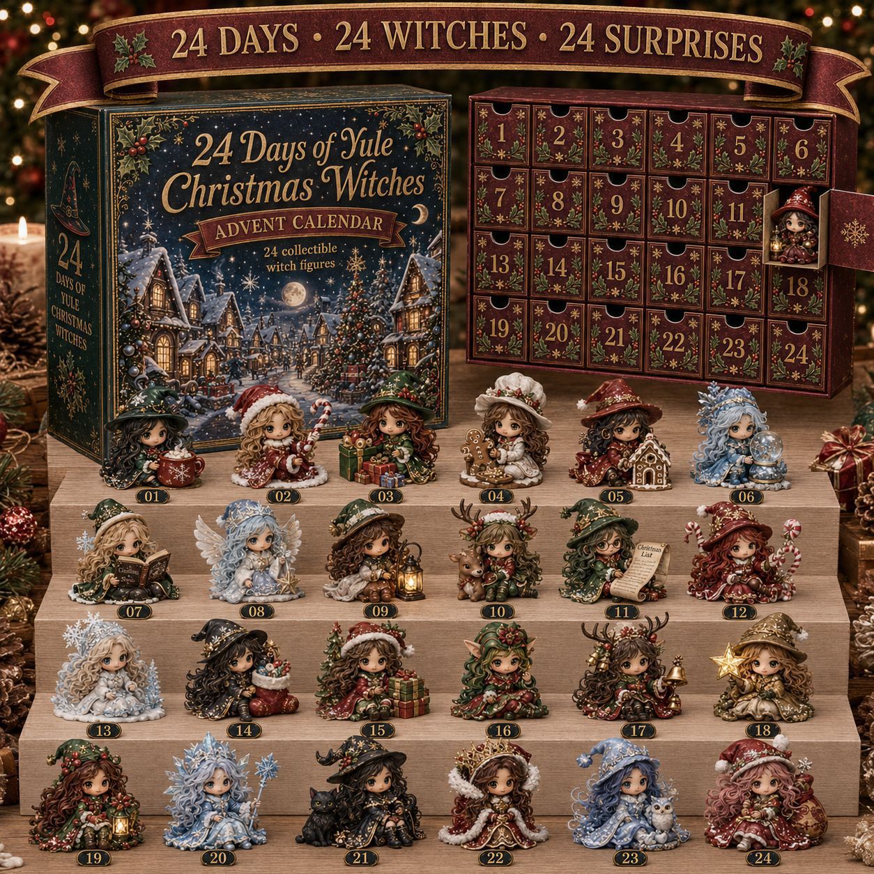 🧙‍♀️ 24 Days of Witchy Magic – 2026 Potion & Spellcraft Advent Calendar with 24 Enchanted Collectible Witch Figurines & Daily Surprises