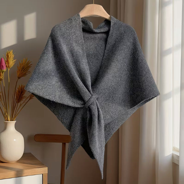 🍂Soft Knit Tie‑Front Shawl｜Versatile Layering Wrap for All Seasons🧣