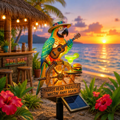 Solar Parrot Garden Light, Tropical LED Outdoor Décor for Patio & Garden